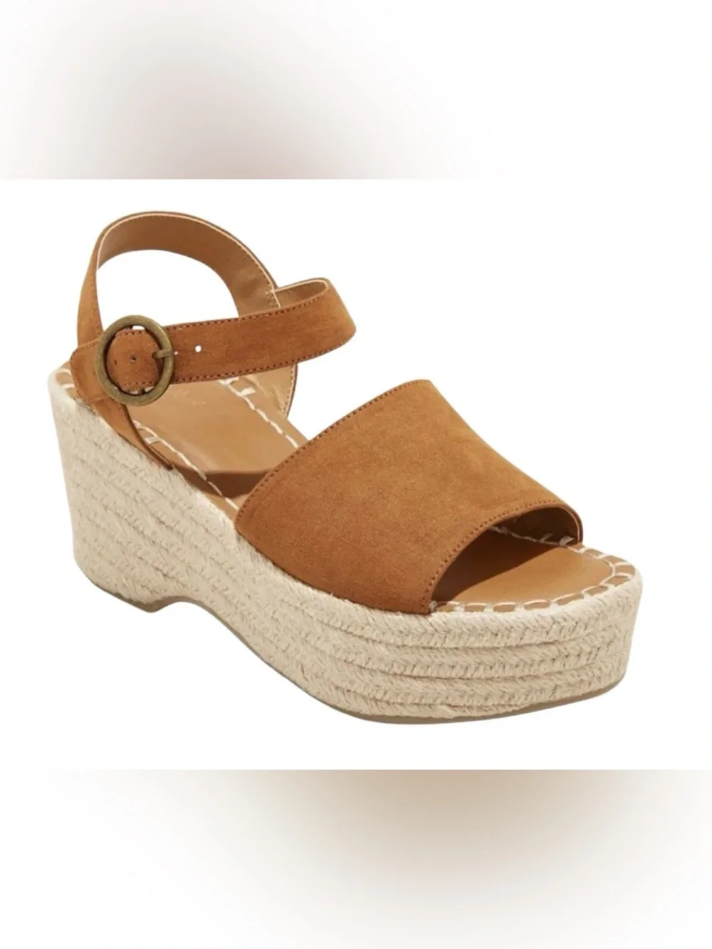 Universal Thread Tan Suede Espadrille Wedge Sandals